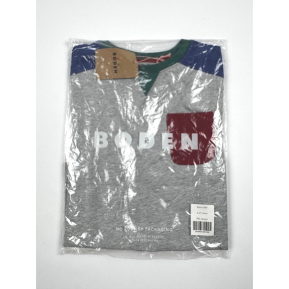 Mini Boden Boys Colour Block T-Shirt 5-6Y Grey Marl Colourblock NWT - Picture 3 of 5